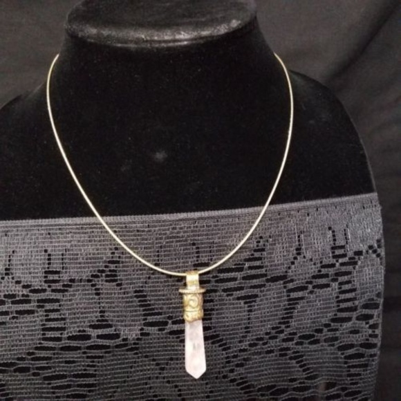 sterling silver chain with crystal pendent